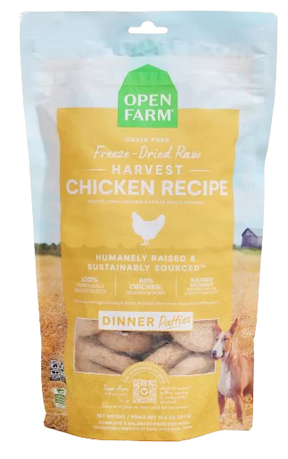 Open Farm Harvest Chicken Freeze Dried Raw Patties for Dogs