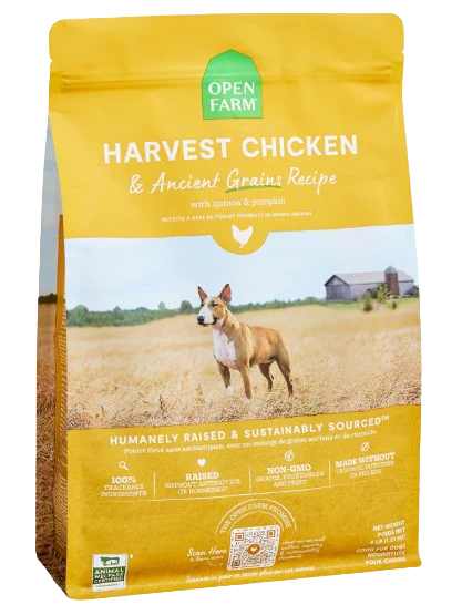Open Farm Harvest Chicken & Ancient Grains Dog Kibble, 22lbs
