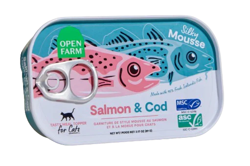 Open Farm Salmon & Cod Topper for Cats, 3.17oz