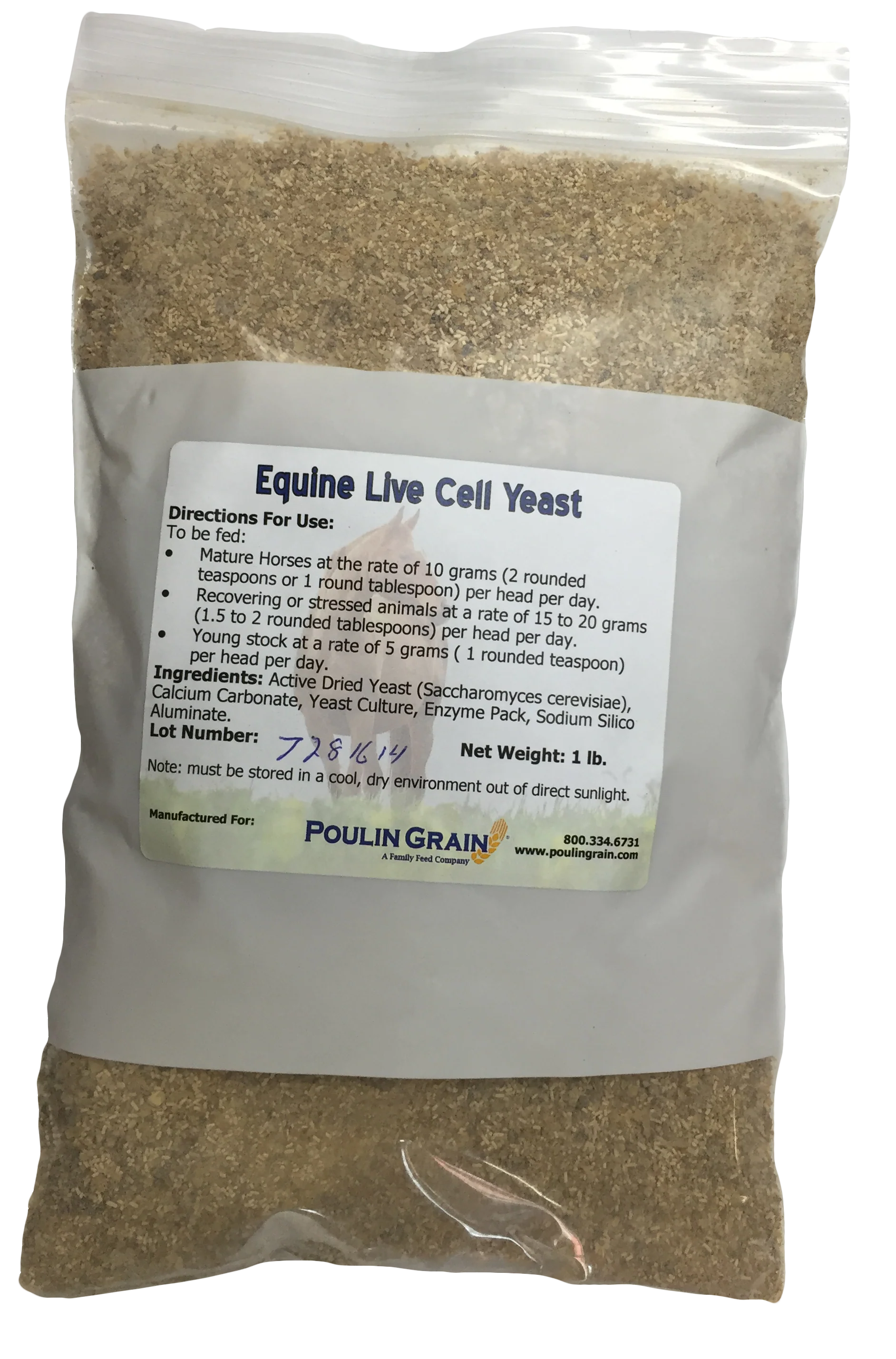 Poulin Grain Equine Live Cell Yeast, 1 lb