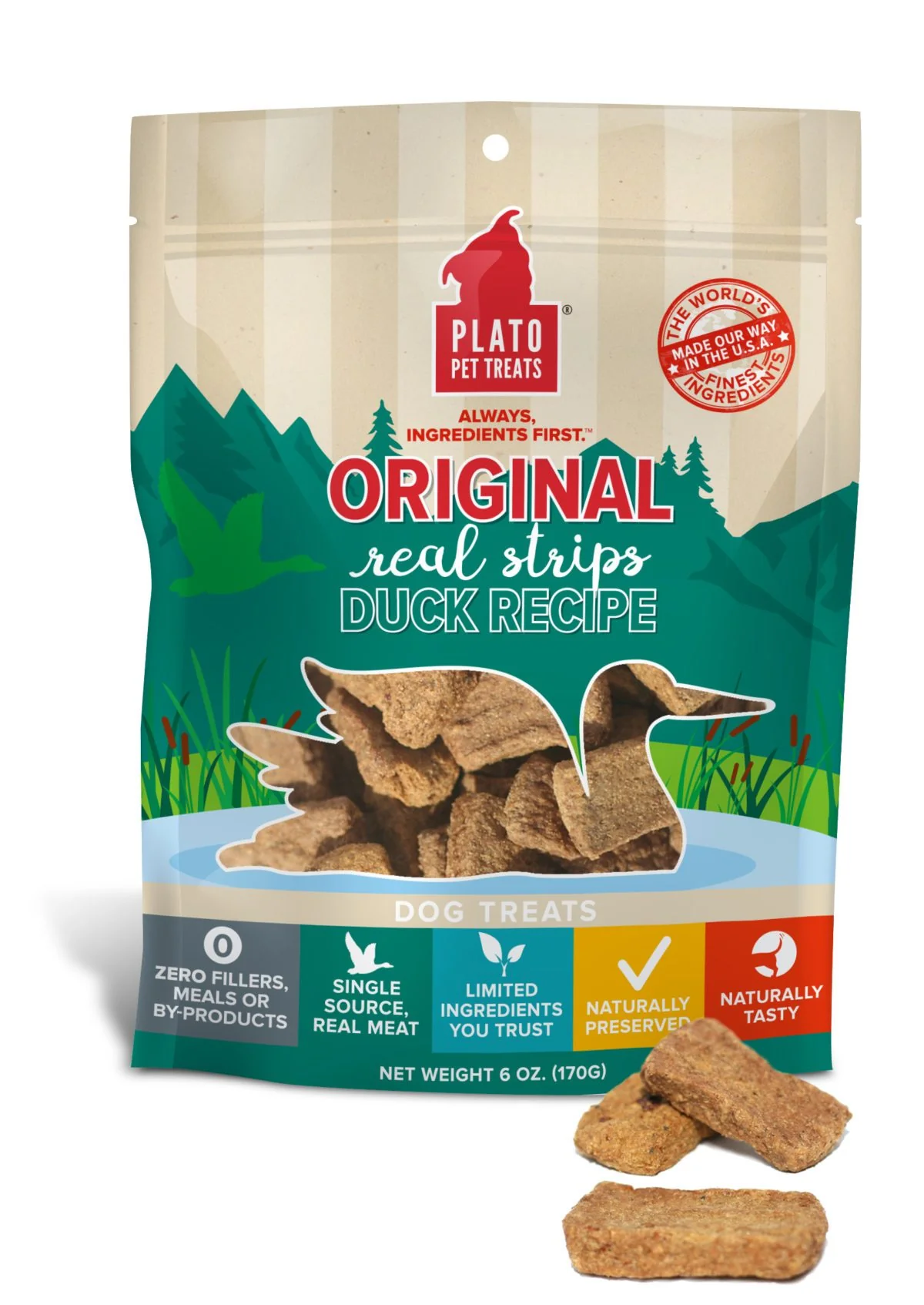 Plato Real Strips Duck Meat Bar Dog Treats - Image 3