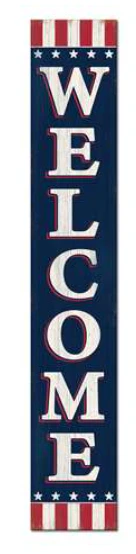 Porch Board, Patriotic Welcome, 8"x46.5"