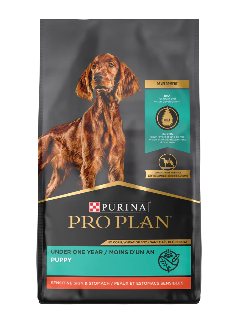Purina Pro Plan Puppy Sensitive Skin & Stomach Salmon & Rice Formula Dog Food, 24lb
