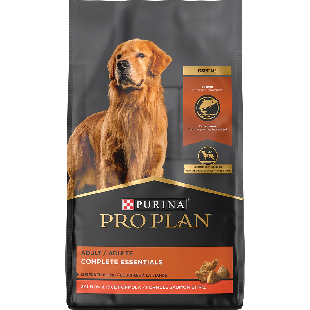 Purina Pro Plan Adult Complete Essentials Shredded Blend Salmon & Rice Dog Food, 5lb