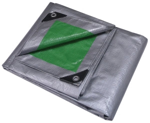 Tarp, Green & Silver Polyethylene, 20"LX16"W, 8ml Thick