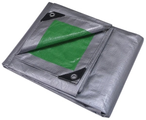 Tarp, Green & Silver Polyethylene, 12"LX9"W, 8ml Thick