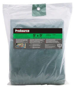 Tarp, Green & Black Polyethylene, 9"LX9"W, 8ml Thick, Yard Tarp with Drawstring - Image 2