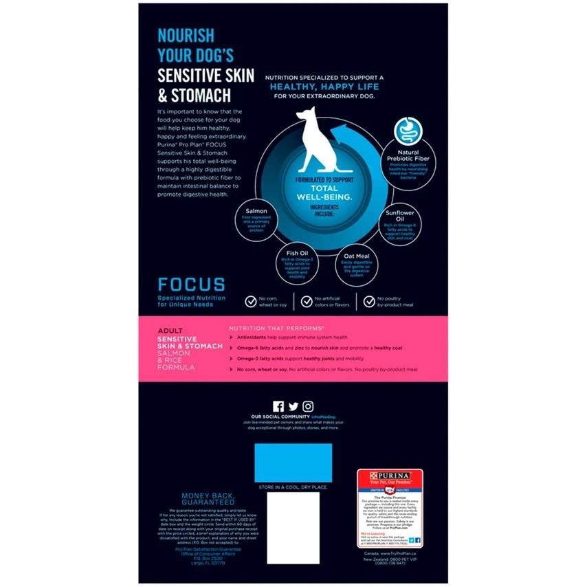 Purina Pro Plan Sensitive Skin & Stomach Formula Salmon & Rice Formula Dry Dog Food - Image 2