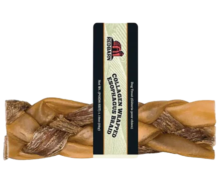 Redbarn Collagen Wrapped Esophagus Braid, Medium Single