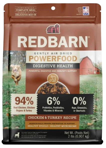 Redbarn Air Dried Dog Food Powerfood Gut Health and Digestion Chicken & Turkey Recipe, 2lbs