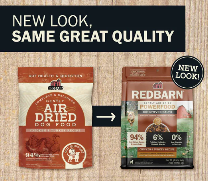 Redbarn Air Dried Dog Food Powerfood Gut Health and Digestion Chicken & Turkey Recipe, 2lbs - Image 2