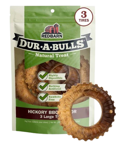 Redbarn Dur-A-Bulls Tire, Hickory BBQ Flavor, Large 3pk