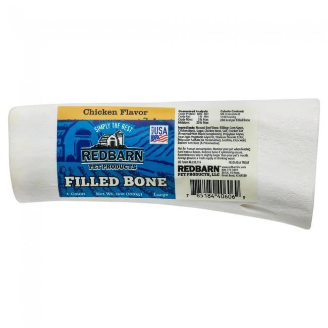 Redbarn Naturals Chicken Filled Bone For Dogs - Medium, 6"