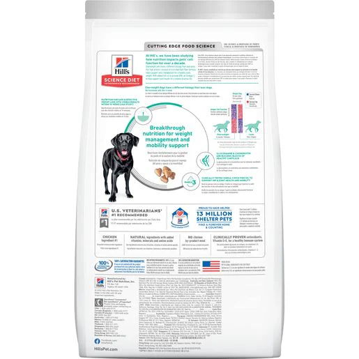 Adult Perfect Weight & Joint Support Large Breed Dog Food, Chicken Recipe, Dry, 25 lb bag - Image 2