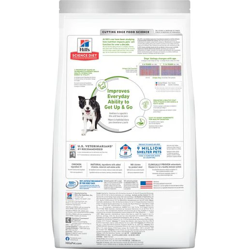 Hill's Science Diet Senior 7+ Senior Vitality Dry Dog Food, Chicken & Rice Recipe, 21.5 lb Bag - Image 2