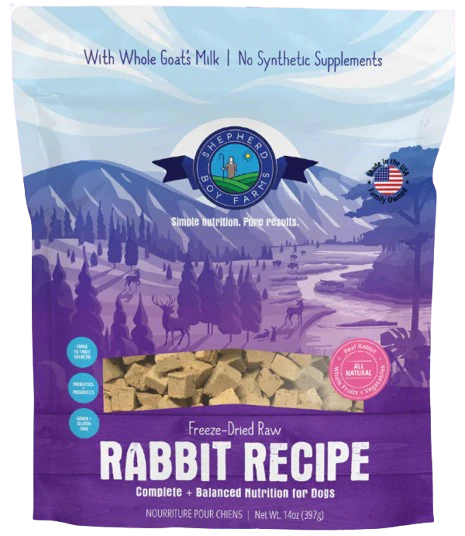 Shepherd Boy Farms Raw Freeze-Dried Dog Food, Rabbit Recipe, 14oz