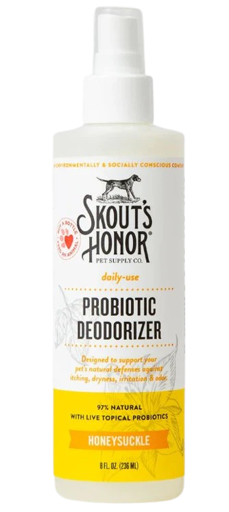 Skout's Honor Probiotic Pet Deodorizer for Dogs & Cats, Honeysuckle, 8oz