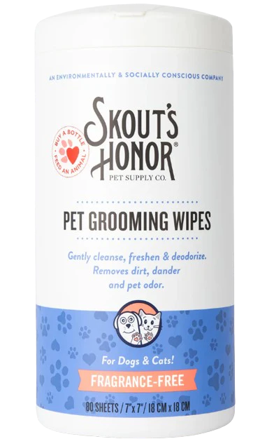 Skout's Honor Pet Grooming Wipes for Dogs & Cats, 80ct