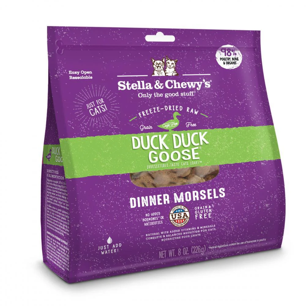 Stella & Chewy's Duck Duck Goose Grain Free Dinner Morsels Freeze Dried Raw Cat Food - Image 2