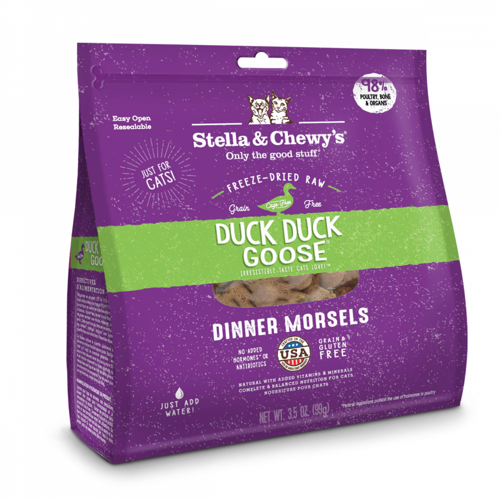 Stella & Chewy's Duck Duck Goose Grain Free Dinner Morsels Freeze Dried Raw Cat Food - Image 3