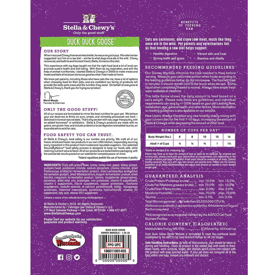 Stella & Chewy's Duck Duck Goose Grain Free Dinner Morsels Freeze Dried Raw Cat Food - Image 5