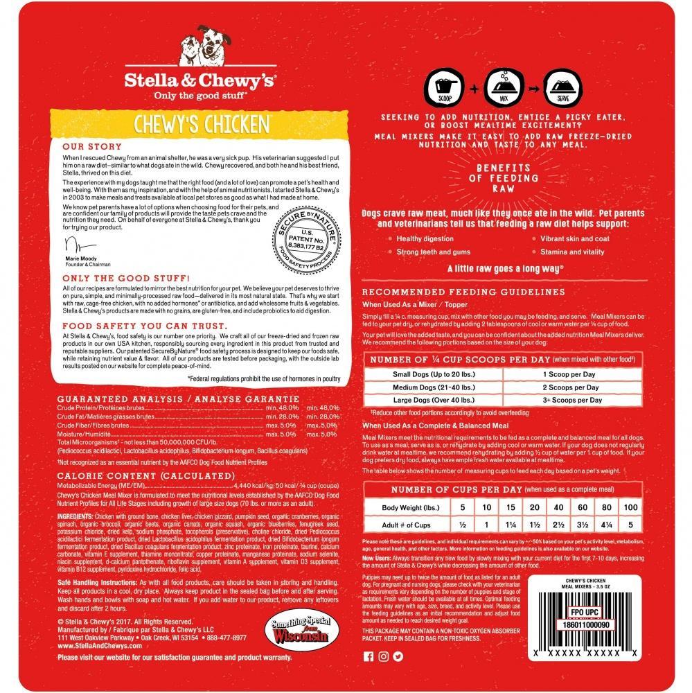 Stella & Chewy's Freeze Dried Raw Chewy's Chicken Meal Mixers Grain Free Dog Food Topper - Image 2