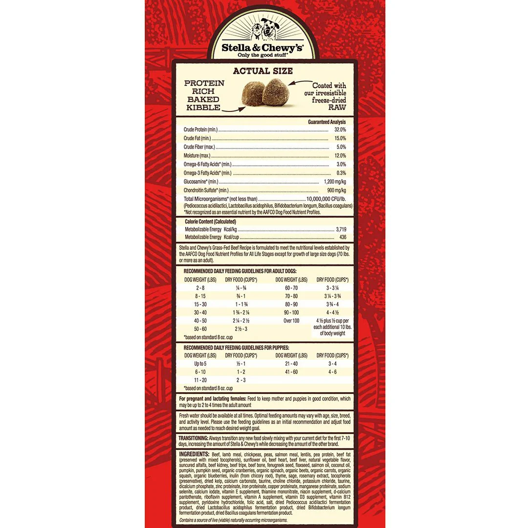 Stella & Chewy's Grass-Fed Beef Raw Coated Kibble - Image 3