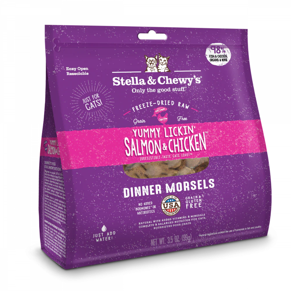 Stella & Chewy's Yummy Lickin' Salmon & Chicken Dinner Grain Free Freeze Dried Raw Cat Food - Image 2