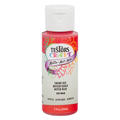 Testors Craft Acrylic Craft Paint, Matte Engine Red, 2 oz