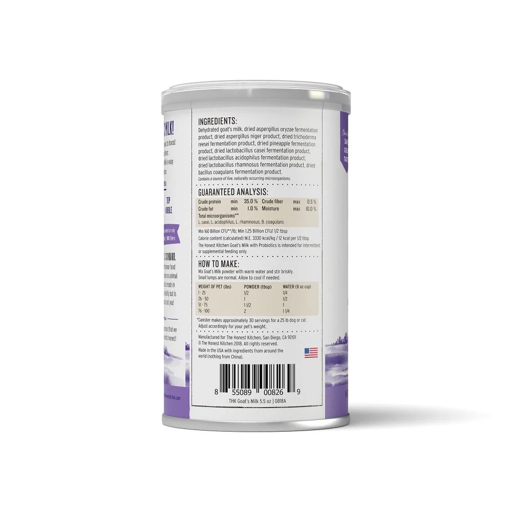 The Honest Kitchen Daily Boosters Probiotic Goat's Milk Liquid Treat for Dogs and Cats - Image 2