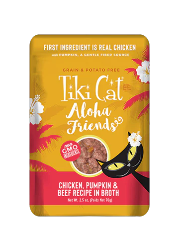 Tiki Cat® Aloha Friends™ Chicken, Pumpkin & Beef Cat Food Pouch, 2.5oz