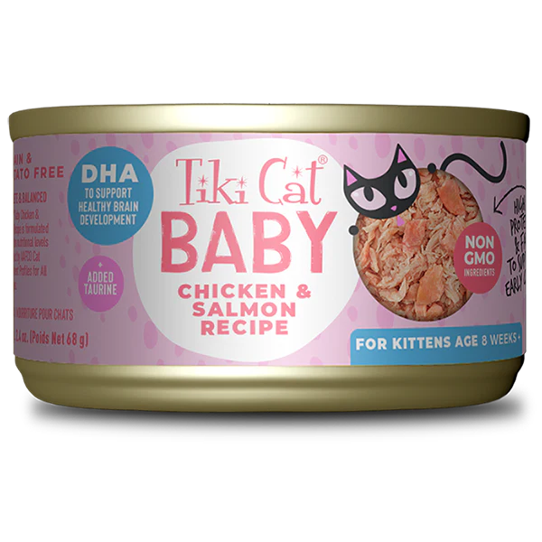 Tiki Cat Kitten Whole Foods with Chicken & Salmon Recipe Canned Cat Food, 2.4oz