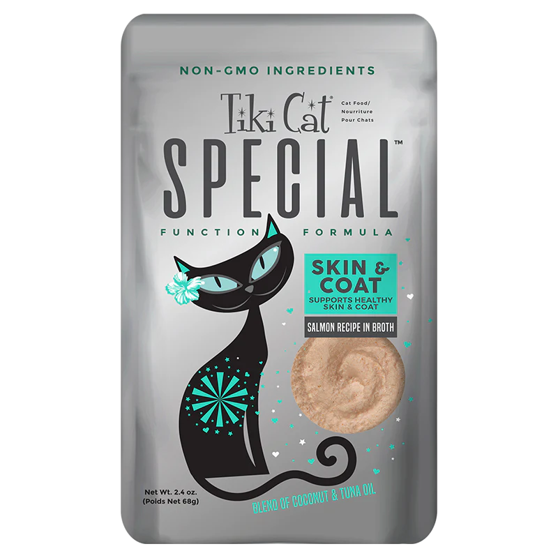 Tiki Cat® Special™ Mousse SKIN & COAT Salmon Recipe in Broth Wet Cat Food, 2.4oz pouch