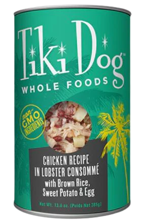 Tiki Dog Whole Foods Chicken Recipe in Lobster Consommé Canned Dog Food, 13.6oz