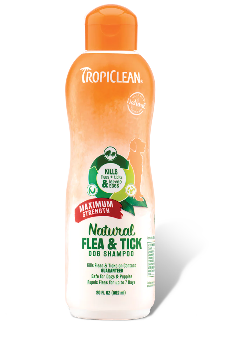Tropiclean Natural Flea & Tick Shampoo, Maxiumum Strength