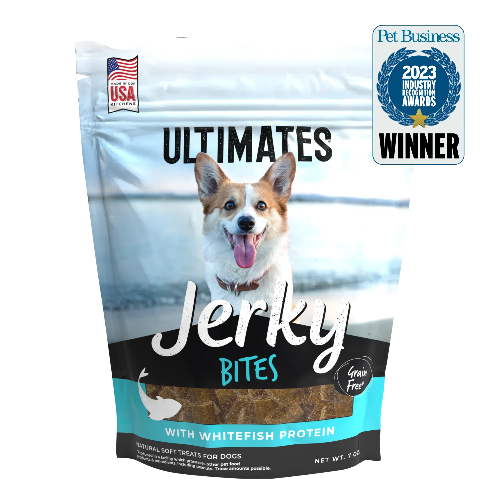 Ultimates Grain Free Jerky Whitefish Bites Dog Treats, 7oz