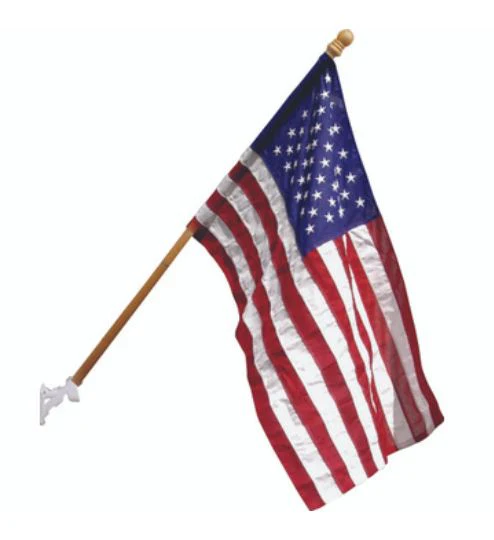 American Flag Wood Pole Kit With Poly Flag