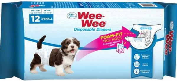 Four Paws Wee Wee Disposable Diapers, 12 Count - Image 3