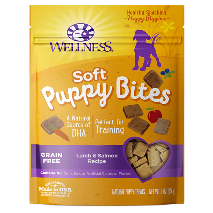 Wellness Soft Puppy Bites Lamb & Salmon Dog Treats, 8oz