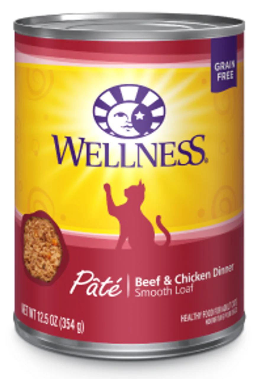 Wellness Complete Health Natural Grain Free Beef and Chicken Pate Wet Canned Cat Food - Image 2