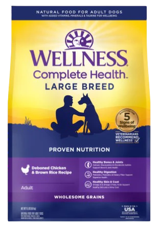 Wellness Complete Health Natural Large Breed Adult Chicken and Brown Rice Recipe Dry Dog Food