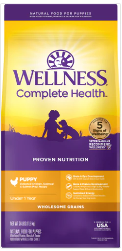 Wellness Complete Health Natural Puppy Chicken, Oatmeal and Salmon Dry Dog Food