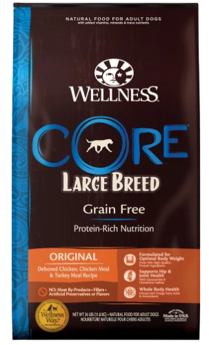 Wellness CORE Grain Free Natural Large Breed Health Chicken and Turkey Recipe Dry Dog Food