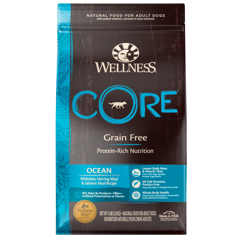 Wellness CORE Natural Grain Free Ocean Whitefish, Herring & Salmon Recipe Dry Dog Food