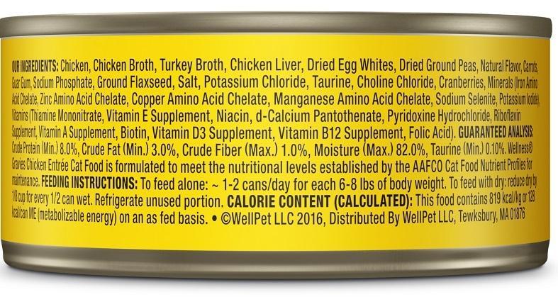 Wellness Grain Free Natural Minced Chicken Dinner Wet Canned Cat Food - Image 2