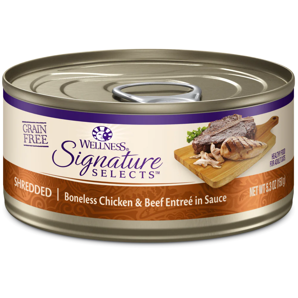 Wellness Signature Selects Grain Free Natural White Meat Chicken and Beef Entree in Sauce Wet Canned Cat Food