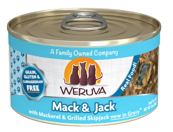 Weruva Classic Cat Mack & Jack Mackerel & Grilled Skipjack in Gravy Canned Cat Food