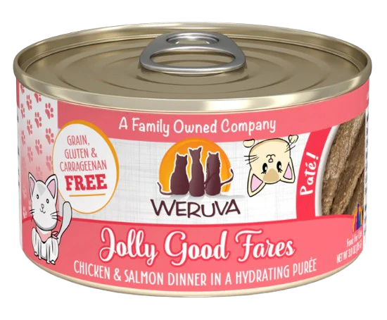 Weruva Cat Paté  Jolly Good Fares Chicken & Salmon in a Hydrating Purée, 5.5oz