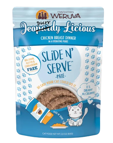 Weruva Cat Paté Jeopurrdy Licious Chicken Breast Dinner in a Hydrating Purée 2.8oz Wet Cat Food Pouch