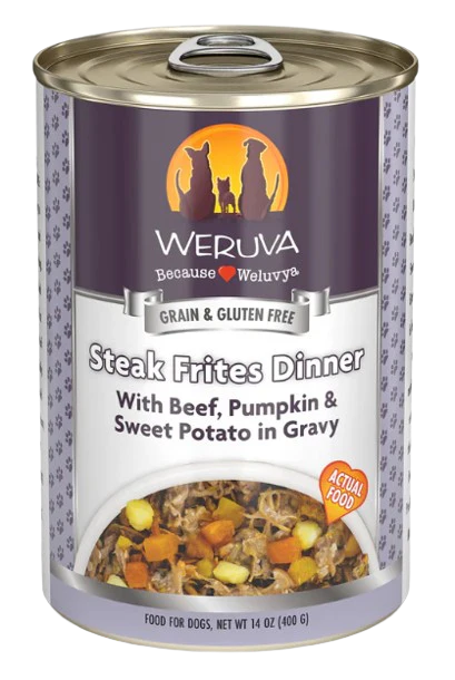 Weruva Classic Dog Steak Frites Dinner Beef, Pumpkin & Sweet Potato in Gravy Canned Dog Food